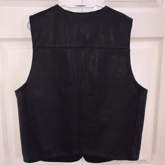 Harley-Davidson Motorcycles Men’s Black Leather Vest Made in USA Size Large - Picture 4 of 11